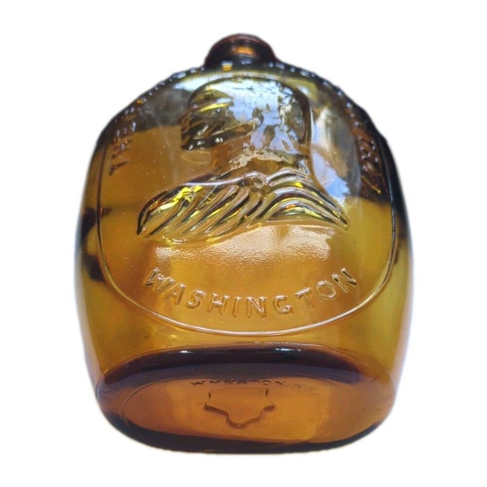 Vintage Bottle Glass Empire Glassworks The Father Of His Country Embossed Flask - Picture 5 of 10